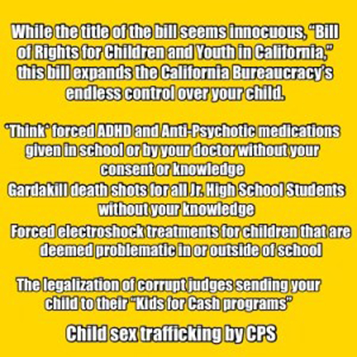 Senate Bill 18 allows 'professionals' approved by the state to make these decisions and more for your child.