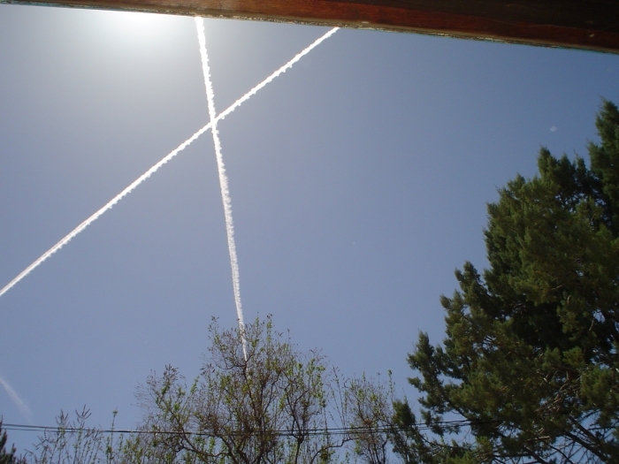 Chemtrails satanic "X" over New Mexico
