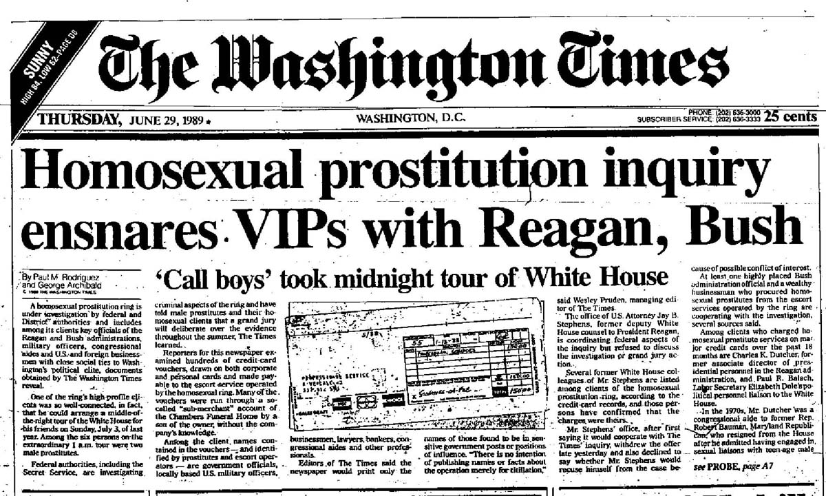 Washington times front page June 29 1989