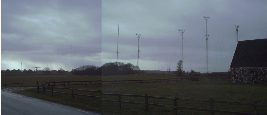 Panoramic view of antennae feilds at Horby, Sweden