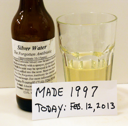 Colloidal silver produced in 1997 still yellow and viable after 24 years storage
