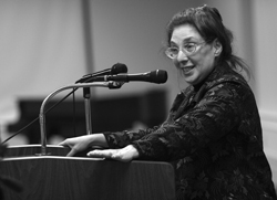 Rima Laibow, speaking at Northwest Missouri State University in November 2005