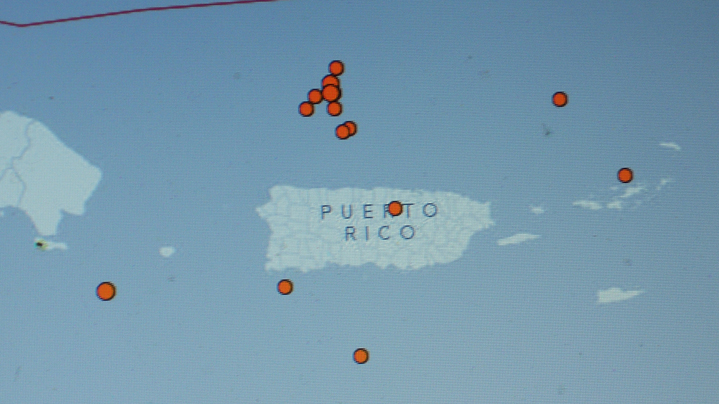 Puerto Rico Aricibo quake map Jan 20 2014